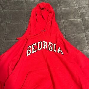 mens champion university of georgia red hoodie